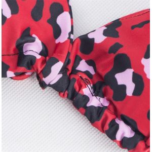 Wrap Halter Triangle Top With Leopard Print Low Waist Bathing Suit Bikini