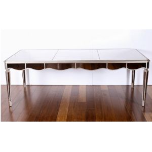 Popular rectangular banquet table mirrored 10-12 people dining table for wedding