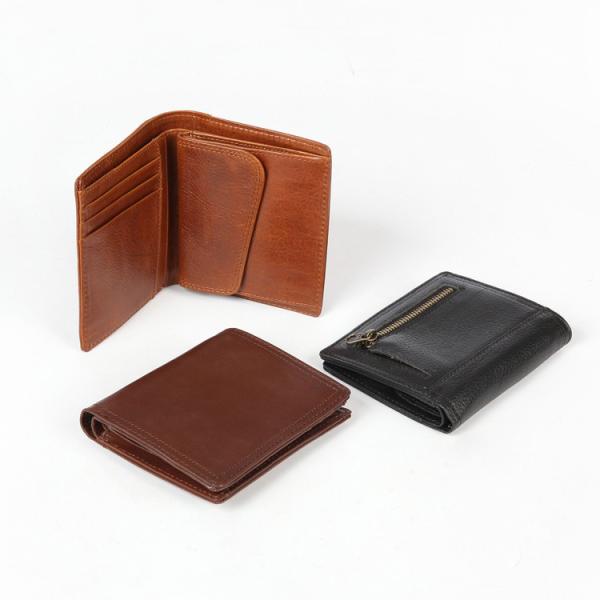 Multi-Card Slot Men's Wallet with RFID Protection and Genuine Cowhide Leather Material