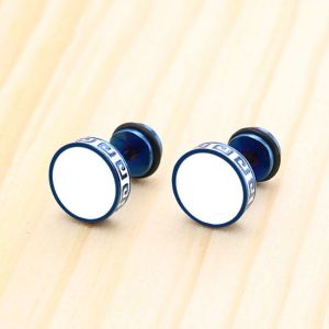 Stainless Steel High quality round shape mini customize cool carve ear small