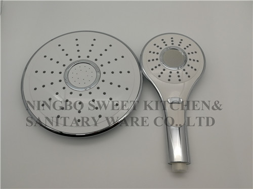 chrome plating shower head hand shower set round overhead shower rain shower ABS