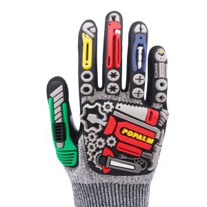 13 Gauge 4X43CP Nitrile Sandy Touchscreen Gloves With TPR Impact Protection