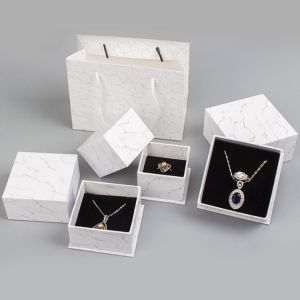 Customized Logo Printing Marble Pendant Brooch Cufflink Jewelry Gift Box