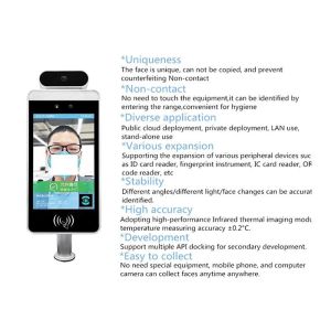 AI Face Recognition Body Heat Scanner For Access Control