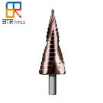 BMR TOOLS 4mm-32mm 15steps triangle shank sprial flute hss step drill bit for