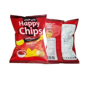 Custom Food Popcorn Potato Chips three side seal pouch for Snack