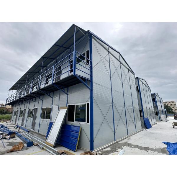 Rectangle Guest House with Wooden Floor Prefab Sandwich Panel House