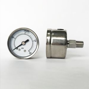 1.5 Inches 160 Psi Liquid Filled Pressure Gauge 1/8 NPT Center Back Mount