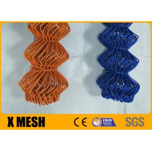 Orange Economical 12 Gauge Chain Link Mesh Fencing PVC Coated