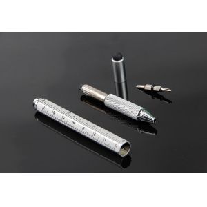 Metal tool pen 6 in 1 Multi function roller pen with screwdrivers touch phone