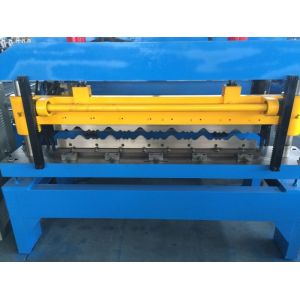 Chain Drive Glazed Tile Roll Forming Machine With Manual Decoiler 2-4m/min