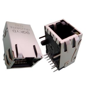 Telecom Connector With Integrated Magnetics RJ45 Modular Jack Single Port 25.4mm
