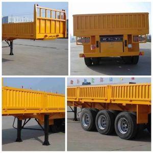 China Sidewall Open 3axle Semi Trailer for Bulk Cargo Transport and 50/60ton Capacity on sale