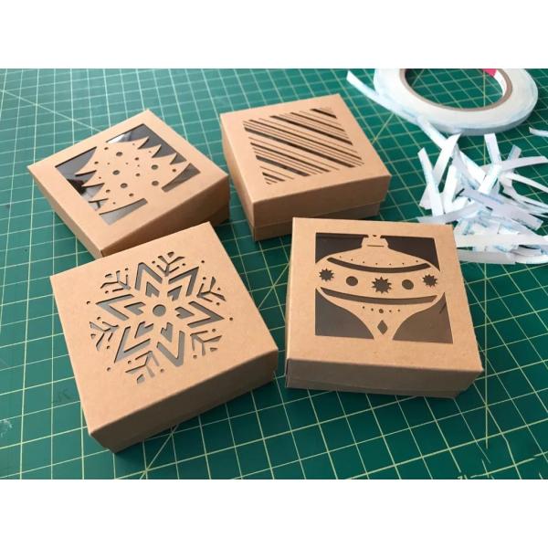 Paperboard Christmas Cookie Gift Boxes , Custom Holiday Cookie Gift Boxes