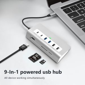 Additional Features 9 in 1 USB-C Docking Station with User Manual and Compact