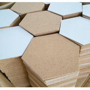 China Wholesale 12'' Hexagon Adhesive Cork Tile for Notice Bulletin Board in