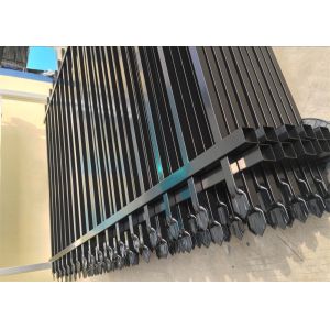 China Flat top galvanized steel tubular metal fence panel on sale