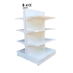 Factory Custom size color gandola shelves white double super market racks for