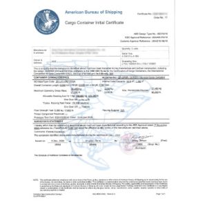 ACE Container & Parts Co., Limited Certifications