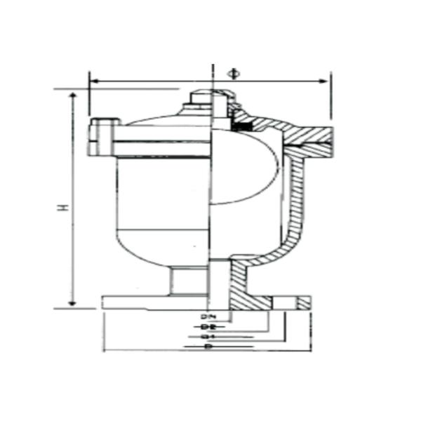 Cast Iron Leakproof Flanged Air Valve Single Port Exhaust Thread Connection