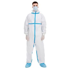 Cheap Anti Bacterial Disposable Protective Coverall With collar S-4XL for sale