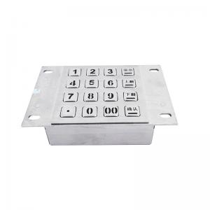 Cheap 4x4 16 Keys 304 Stainless Steel Metal Numeric Keypad with Backlight Self Service Kiosk Keypad for sale