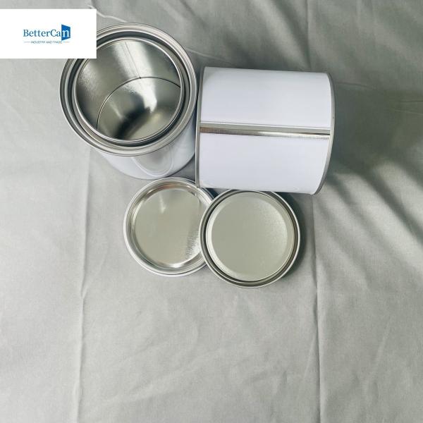 Quality 0.28mm Thickness White Round Paint Tin Cans With Triple Tight Cover 1 Liter Square Empty Tin Can wholesale