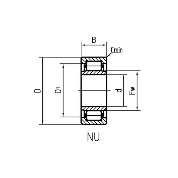 NU330E Precision Roller Bearing Single Row Caged Needle Roller Bearing Non Locating