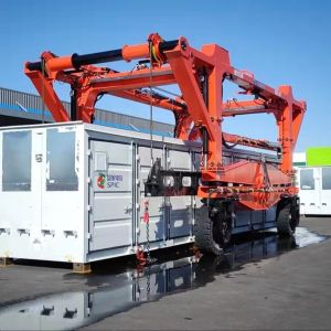 Blue 60T Straddle Carrier Crane Customized Container Lift Trailer