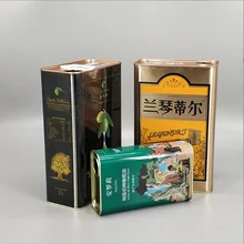 Customized Olive Oil Tin Cans Printed Cooking Oil Cans With Cylindrical Shape