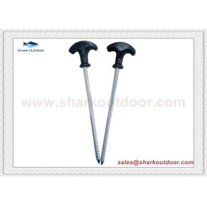 China Metal Forged Galvanized Hiking Tent Accessories Screw Rock peg With Black head on sale