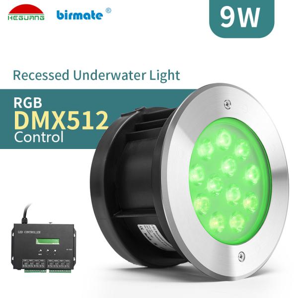 Quality VDE Rubber Waterproof Underwater Led Lights 380LM DMX512 Control RGB 9W wholesale