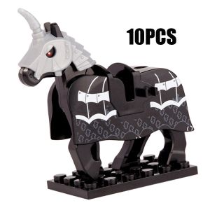 Toys for kids war horse with saddle model animals mini figures compatible with