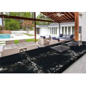 High Density Grey Quartz Kitchen Countertops Polished Engineered Stone Slabs