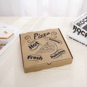 CE SGS Disposable Plain Pizza Takeaway Boxes 12 Inch Kraft Paper CMYK Printed