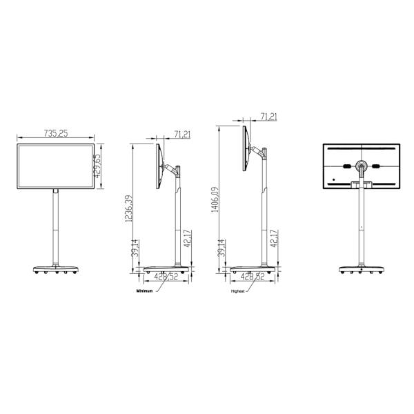 32 Inch Stand Portable Smart Interactive Touch Kiosk Mobile Wireless LCD Rotatable Display