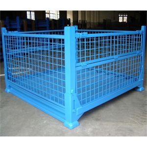 Corrosion Protection Folding Metal Box Warehouse Stack Container Foldable Metal