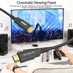 3D Audio Video UHD HDMI AOC Cable Zinc Alloy HDMI 2.1 8K 60hz Cable