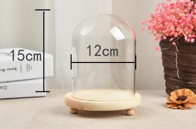 Quality dust proof glass doll dome with base height 15cm  diameter 12cm best for decoration for party wholesale