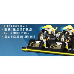 Motorbike VR Driving Simulator Fiber Glass 360 Degree Rotation For Theme Park