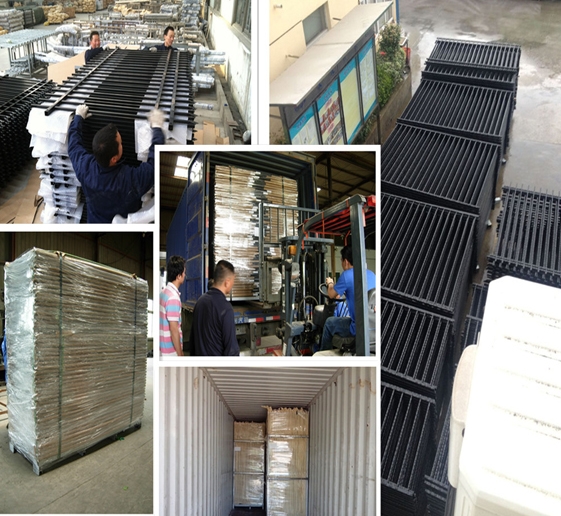 packing of garrison fence China Garrison Fence Supplier Stain BLACK 40MM X 40MM RAIL ,25MM X 25 SPEAR TOP 65mm x 65mm x 3000 post