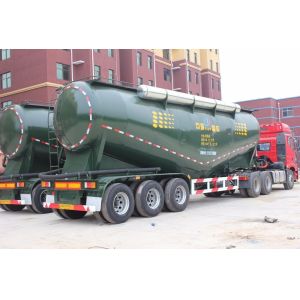 3-Axle Bulk Cement Tanker Semi Truck Trailer with 4'' Rubber Hose Discharge Pipe