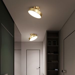 JYLIGHTING Copper Nordic Bedroom Ceiling Light Modern Simple Led Porch Corridor