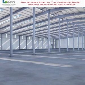 China Prefabricated Steel Structure Warehouse with Sandwich Panel Roof on sale
