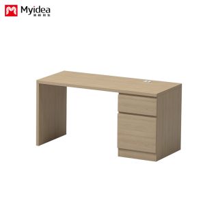 Single Occupancy Wooden Cabinet Table with Side Drawers and Office Desk Panel