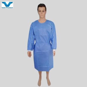 M/L/XL Waterproof Non-Sterile Isolation Gown AAMI Level 1/2/3 SMS Non-Woven
