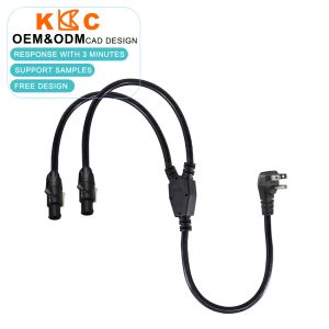 US Plug to Dual PowerCON Splitter Cable 2-Port AC Power Extension Cord for Audio