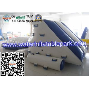 Blue White Inflatable Iceberg With Blob / Inflatable Water Games For Kids ,