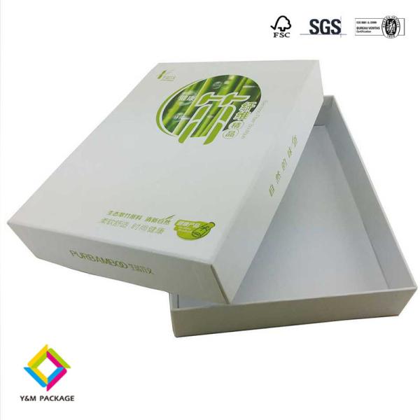 Custom Logo Luxury Rigid Cardboard Paper Boxes For Packing White Removable Lid