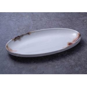 China Odorless Ceramic Dinner Plate Oval Fish Serving Plate on sale